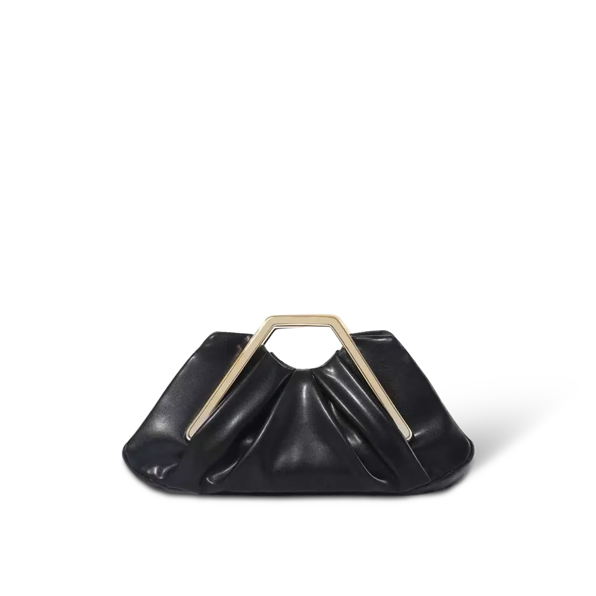 Oriane SVA Drift — Origami Fold Top-Handle Clutch — Color=Black