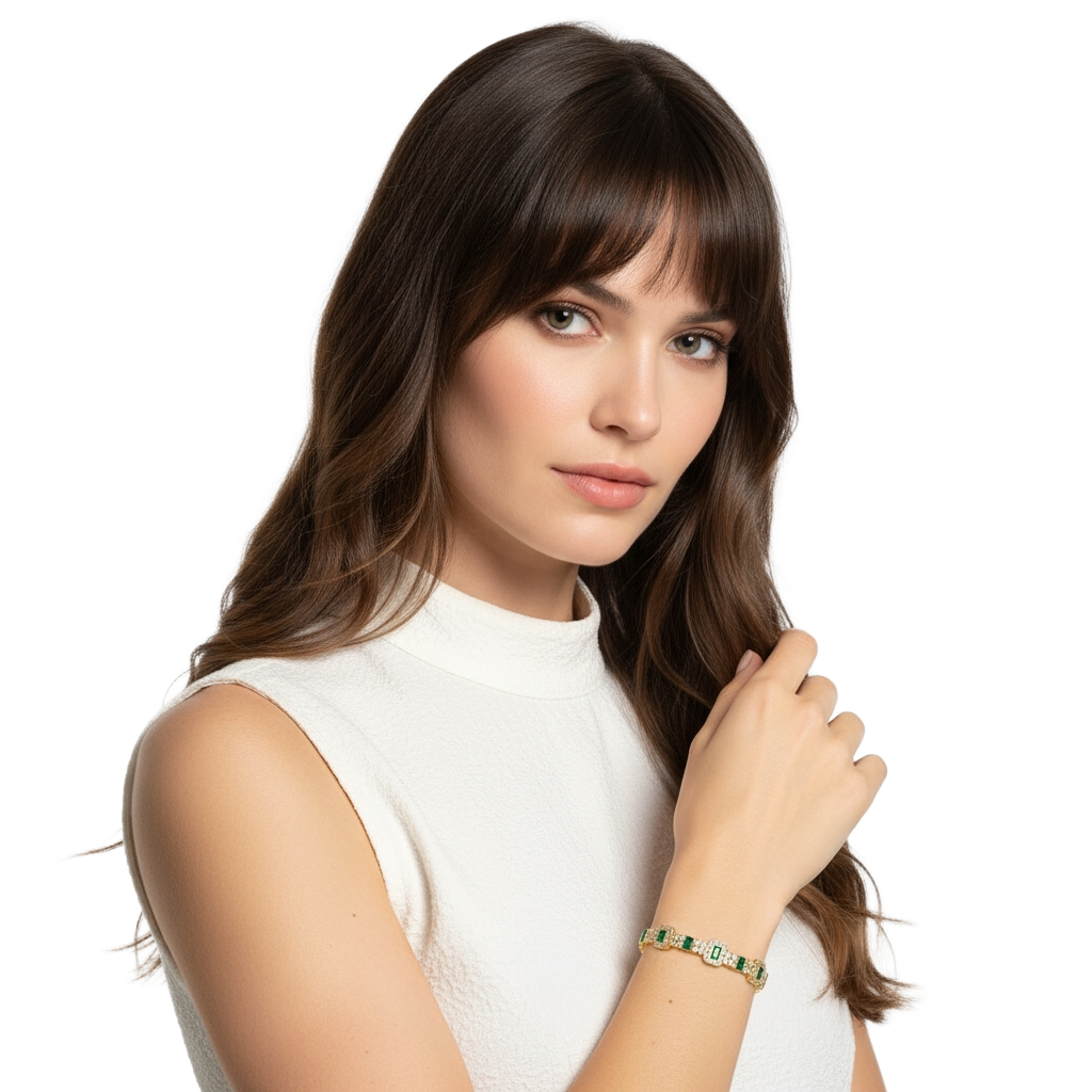 Yonis T — Emerald Cuff Bracelet