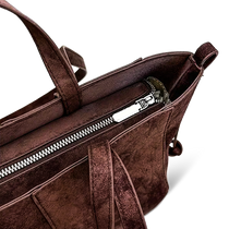 A78 Chocolate — Soft Slouchy Suede-Effect Tote Bag — (nessuna)