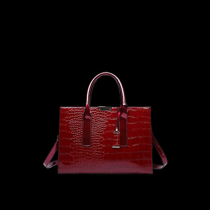 Monroe CR 34 City — Top-Handle Tote Bag — Color=Wine Red