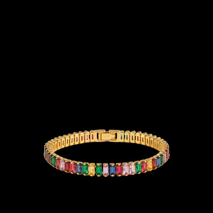 Crystalis B — 6mm Rainbow Pavé Tennis Bracelet — (nessuna)