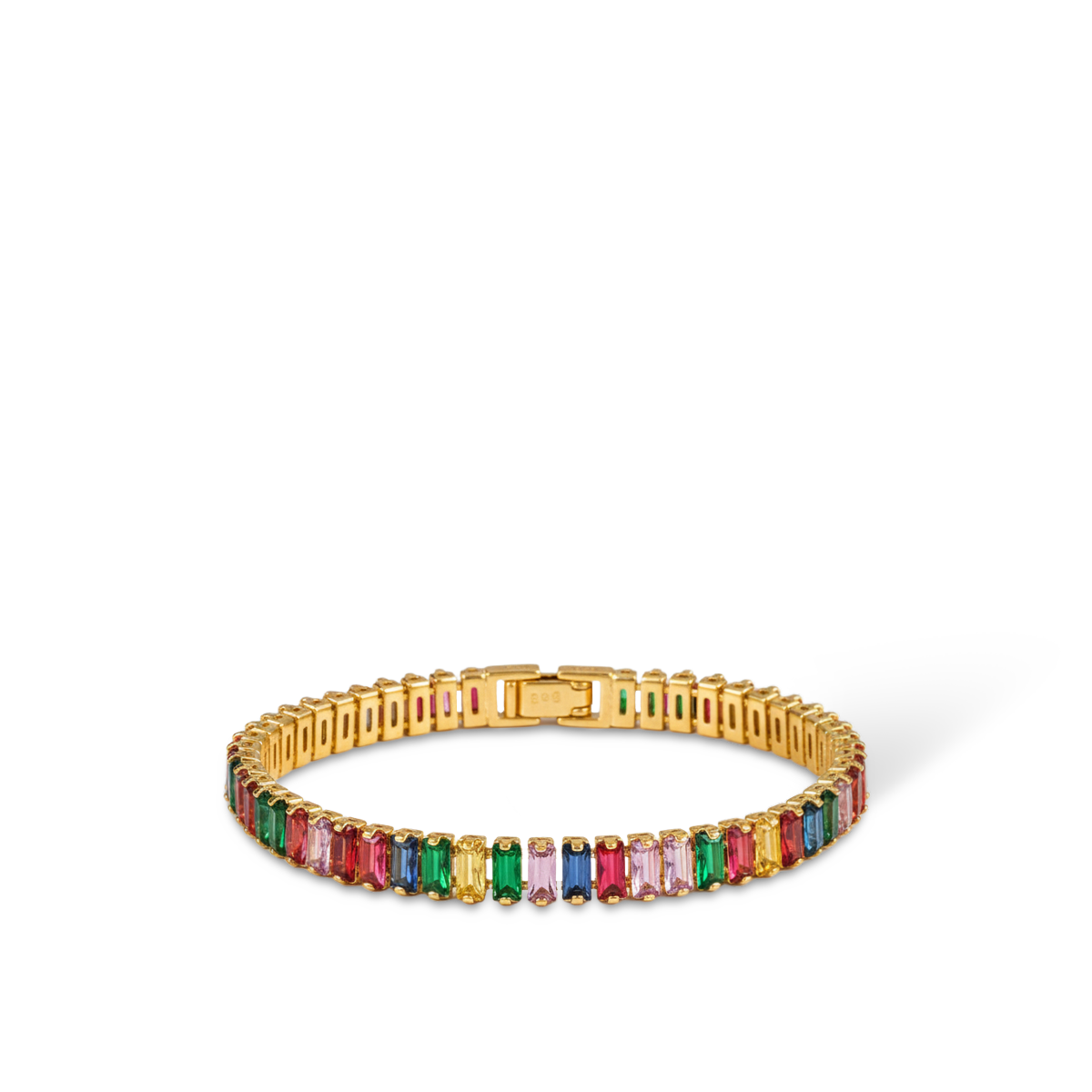 Crystalis B — 6mm Rainbow Pavé Tennis Bracelet — (nessuna)