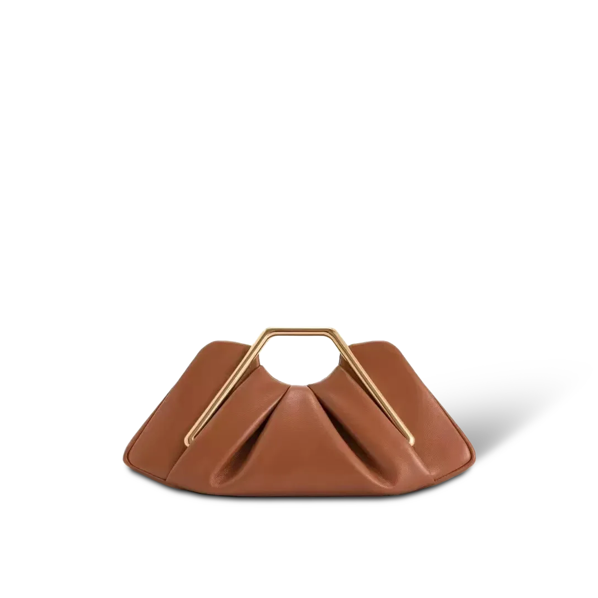 Oriane SVA Drift — Origami Fold Top-Handle Clutch — Color=Brown