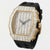 Trillionaire Watch 3 Gold — Men's Tonneau Baguette Crystal Quartz Watch with Rubber Strap