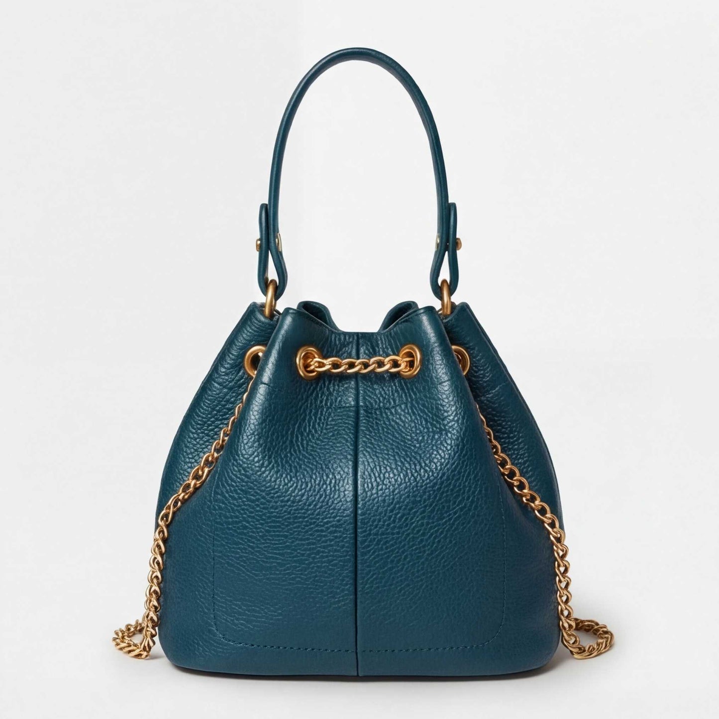 Prysm 1 Blue — Genuine Leather Chain Strap Bucket Bag