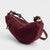 Suedy-L 1 WineRed — Knotted Strap Suede-Like Vegan Leather Crossbody Hobo Bag