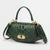 Crokky 4 Green — Borsa a mano con tracolla modello saddle in Materiale Tecnico Vegan effetto coccodrillo