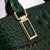 Crokky 1 Green — Genuine Leather Crocodile-Embossed Shell Crossbody Bag