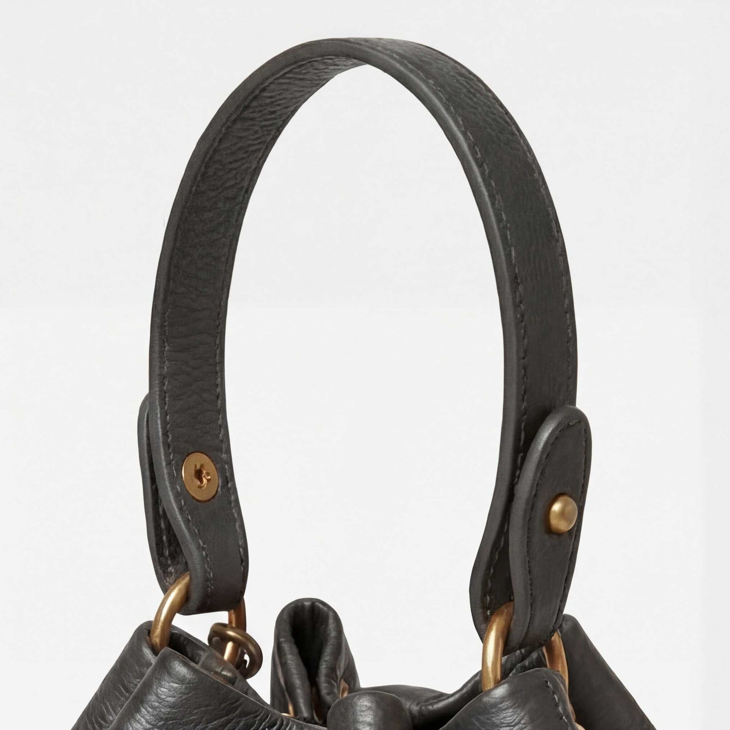 Prysm 1 Grey — Skórzana torebka worek z łańcuszkiem