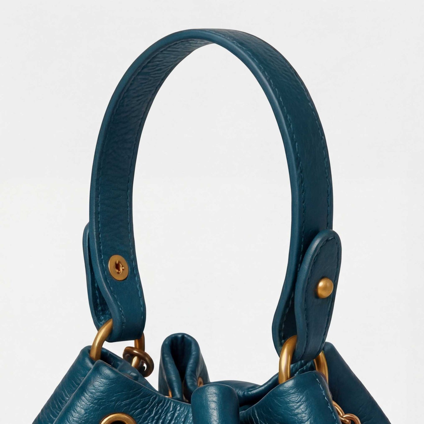 Prysm 1 Blue — Genuine Leather Chain Strap Bucket Bag