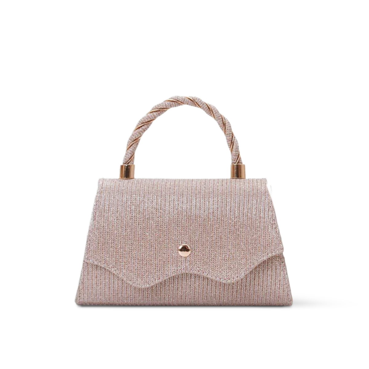 B19 Night — Mini Top-Handle Crossbody Clutch — Color=Champagne