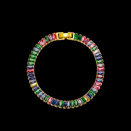 Crystalis B — 6mm Rainbow Pavé Tennis Bracelet — (nessuna)