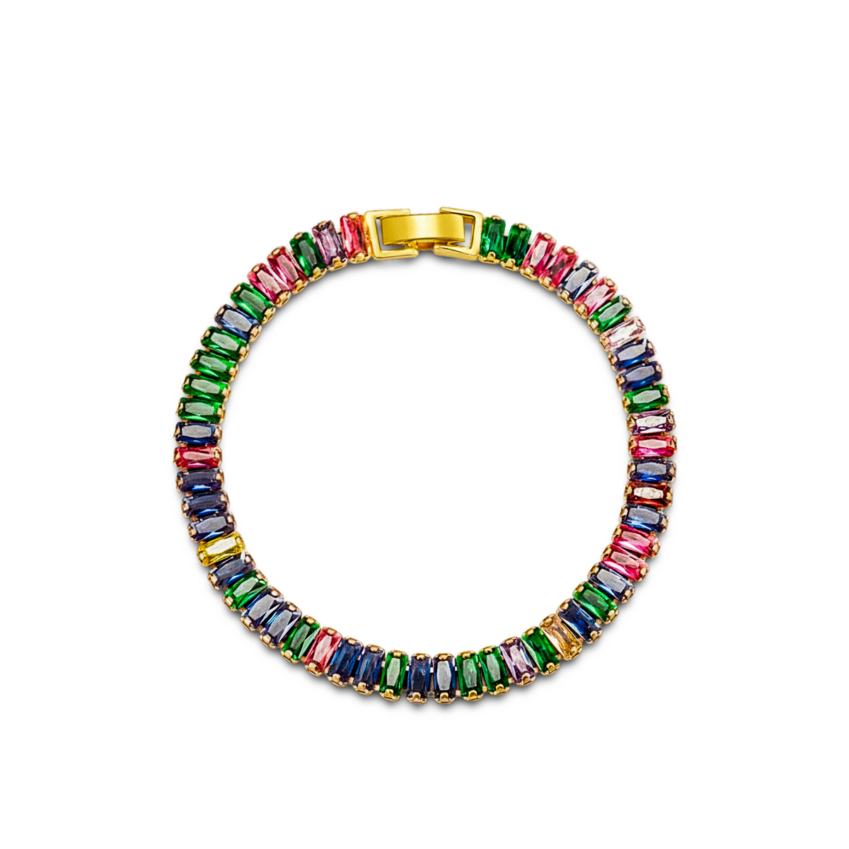 Crystalis B — 6mm Rainbow Pavé Tennis Bracelet — (nessuna)
