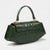 Crokky 4 Green — Borsa a mano con tracolla modello saddle in Materiale Tecnico Vegan effetto coccodrillo