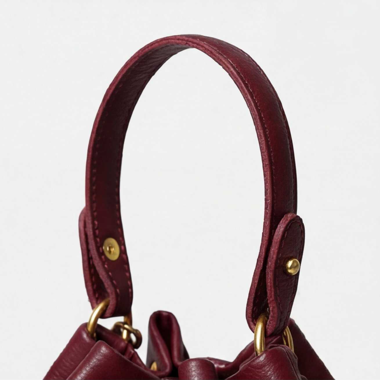 Prysm 1 Burgundy — Genuine Leather Chain Strap Bucket Bag