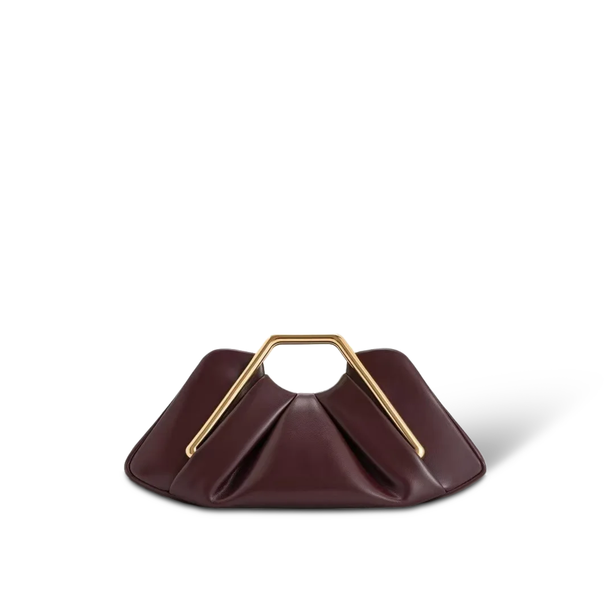 Oriane SVA Drift — Origami Fold Top-Handle Clutch — Color=Coffee