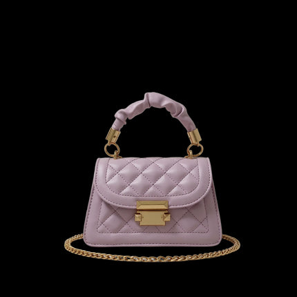Velia CH Soirée Quilted — Chain Crossbody Bag — Color=Lavender