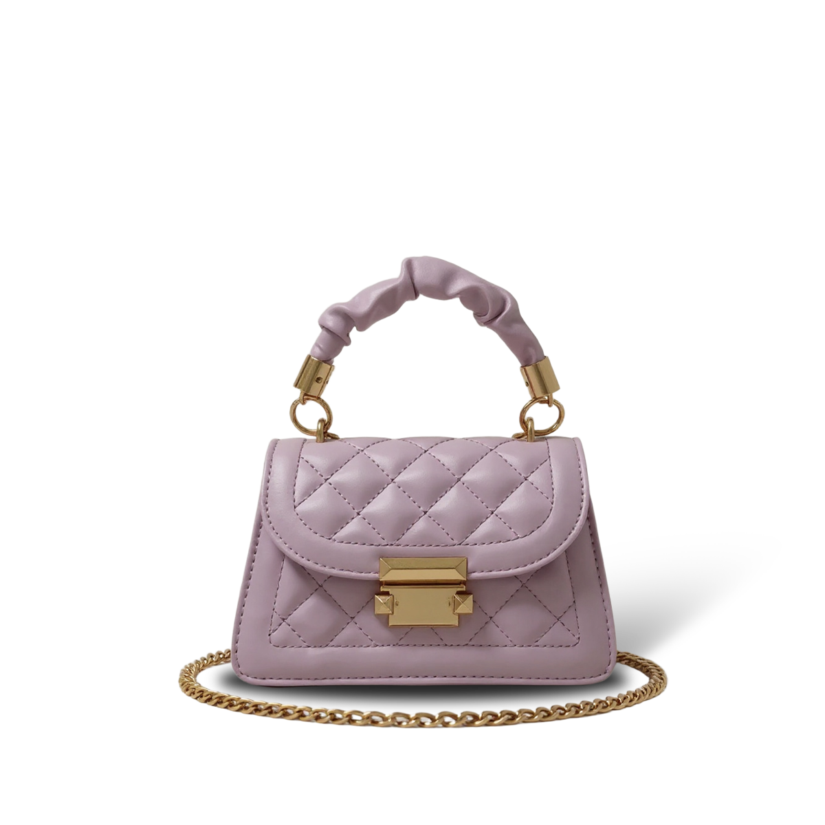 Velia CH Soirée Quilted — Chain Crossbody Bag — Color=Lavender