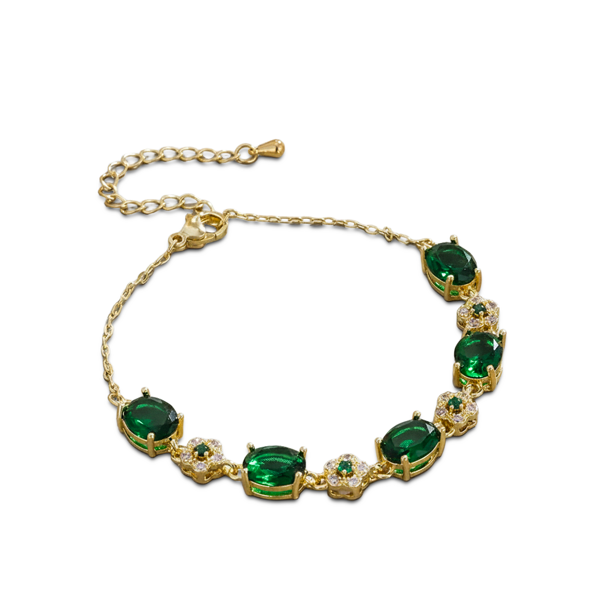 Crystalis H21 — Emerald Green Crystal Link Bracelet — (nessuna)