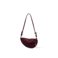 Suedy-L 1 WineRed — Torebka hobo na ramię i na ukos z wegańskiej skóry o wyglądzie zamszu z wiązanym paskiem