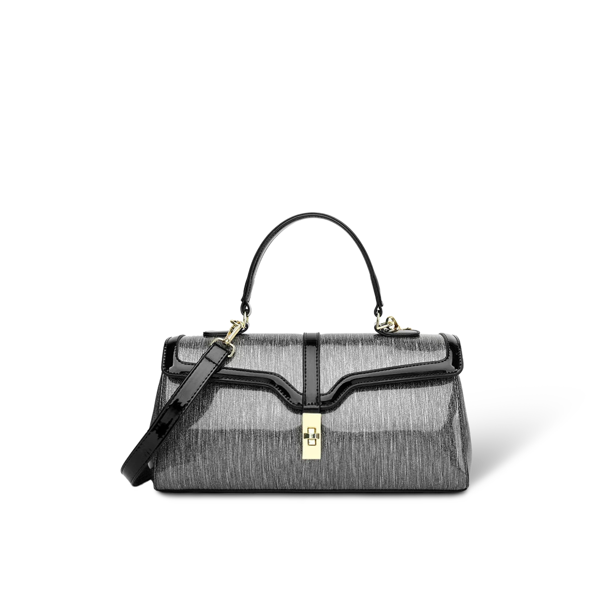 Vion DR 32 Tempus — Structured Top-Handle Crossbody Bag — Color=Silver