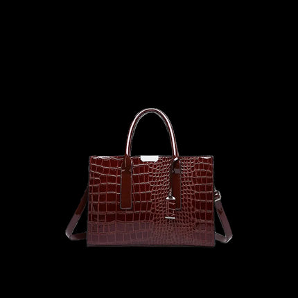 Monroe CR 34 City — Top-Handle Tote Bag — Color=Deep Brown