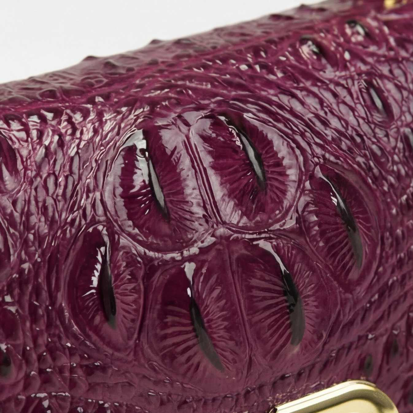 Crokky 4 Purple — Croc-Embossed Vegan Leather Saddle Crossbody Bag