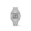 Trillionaire Watch 2 Silver — Fyrkantig herrklocka med kvartsurverk, pavé och romerska siffror