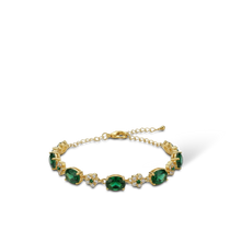 Crystalis H21 — Emerald Link Chain Bracelet — Color=Emerald Green