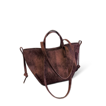 A78 Chocolate — Soft Slouchy Suede-Effect Tote Bag — (nessuna)