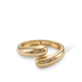 Astra Open — Gold-tone open cuff bracelet with rounded dome ends