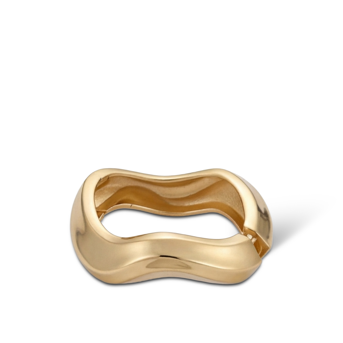 Bracelet manchette vague ton doré avec découpe centrale ouverte
