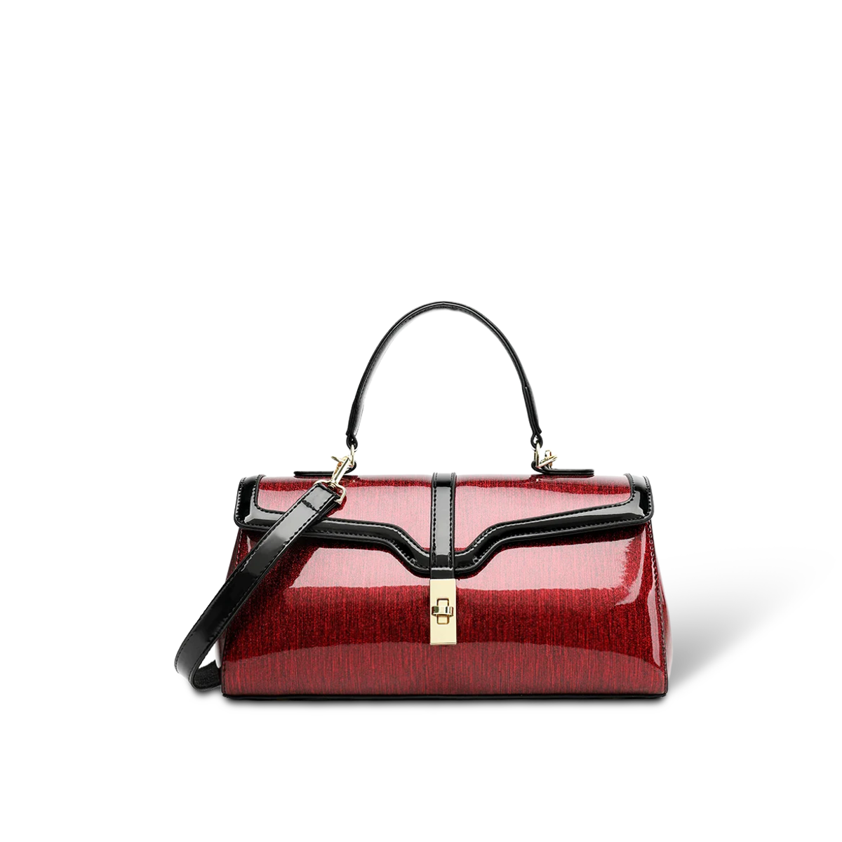 Vion DR 32 Tempus — Structured Top-Handle Crossbody Bag — Color=Red