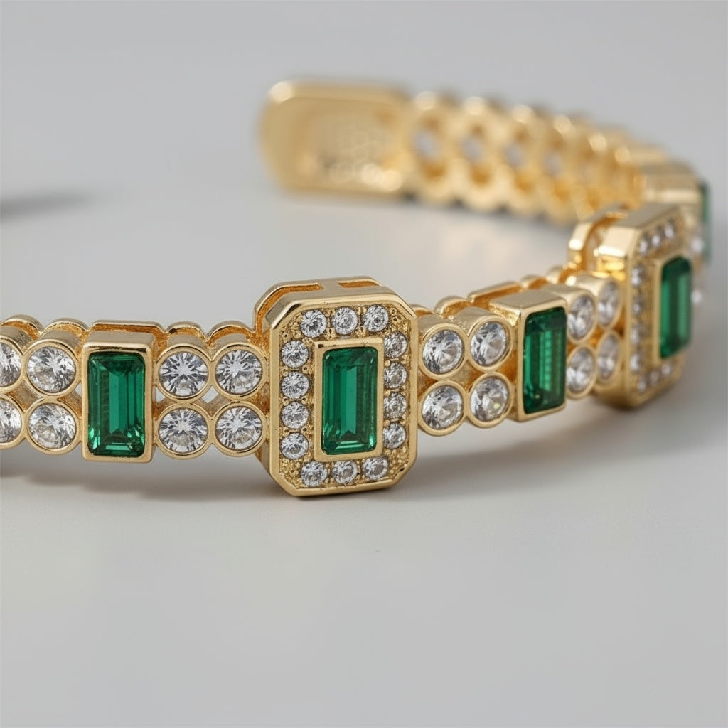 Yonis T — Emerald Cuff Bracelet
