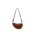 Suedy-L 1 Brown — Sac hobo porté croisé en cuir végétalien effet daim à bandoulière nouée