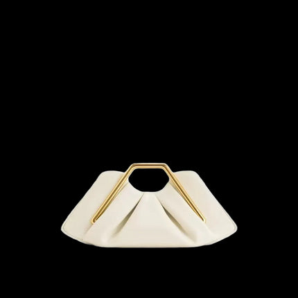 Oriane SVA Drift — Origami Fold Top-Handle Clutch — Color=Off-white