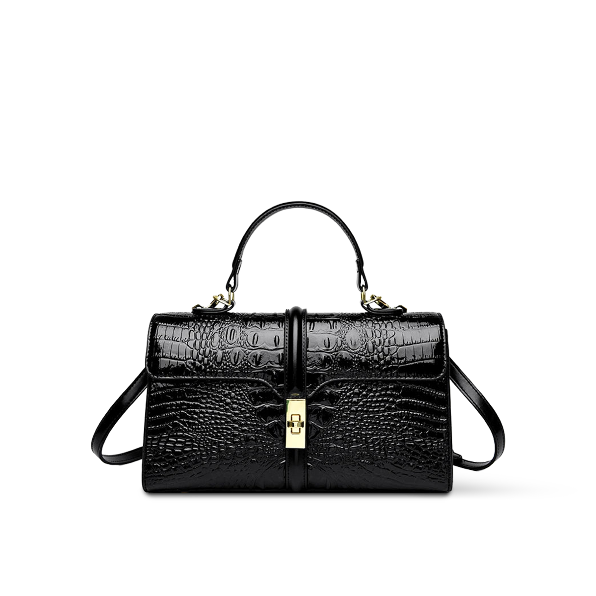 K36 Modernist — Top-Handle Shoulder Bag — Color=Black