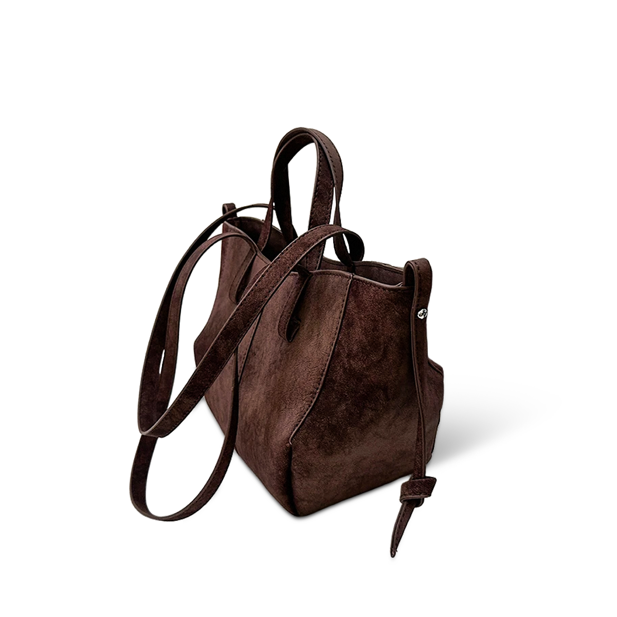 A78 Chocolate — Soft Slouchy Suede-Effect Tote Bag — (nessuna)