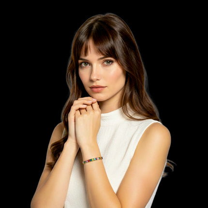 Crystalis B — 6mm Rainbow Pavé Tennis Bracelet — (nessuna)