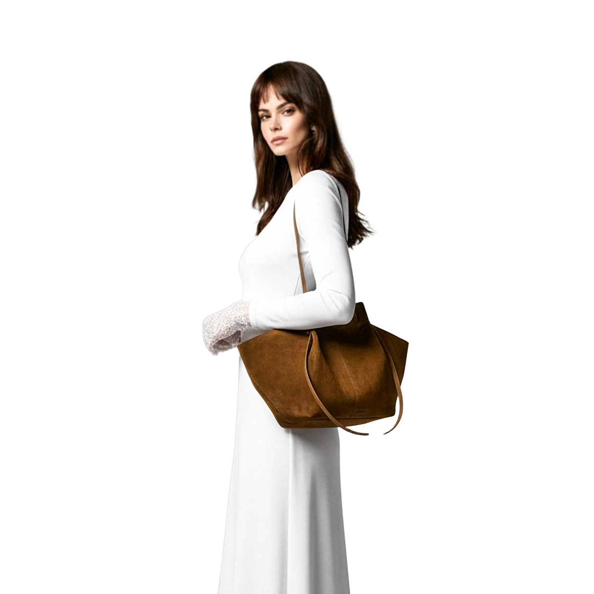 F38 Leaf — Soft Slouchy Suede-Effect Tote Bag