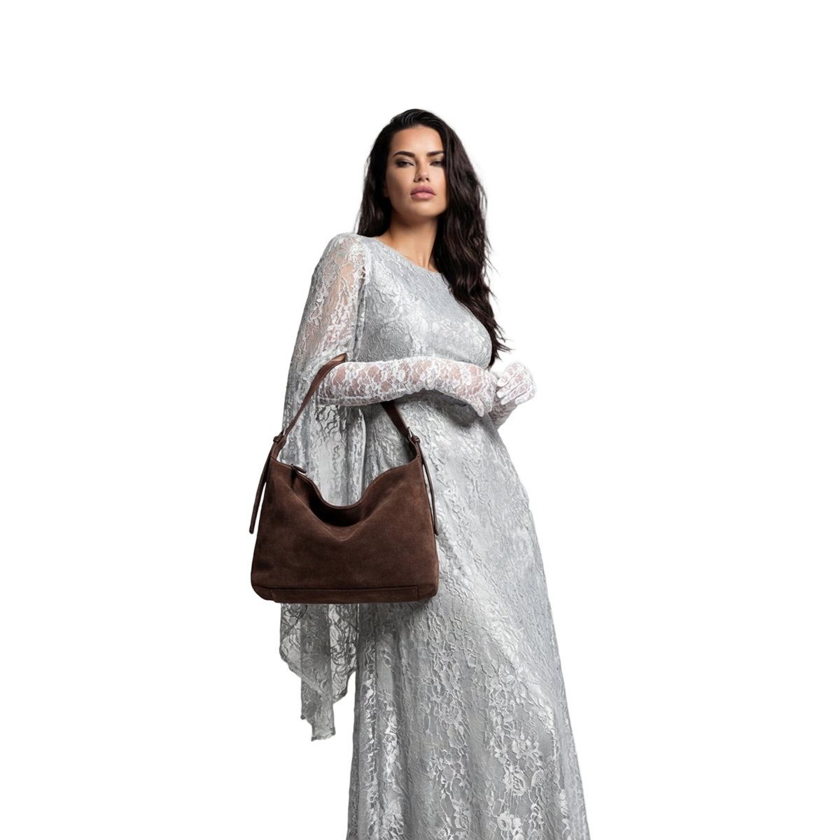 NI9 PR 34 Weekend — Bolso de Hombro Hobo en Cuero Vegano con Efecto Ante