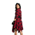 S60 R — 紅色蘇格蘭格紋束腰中長襯衫洋裝