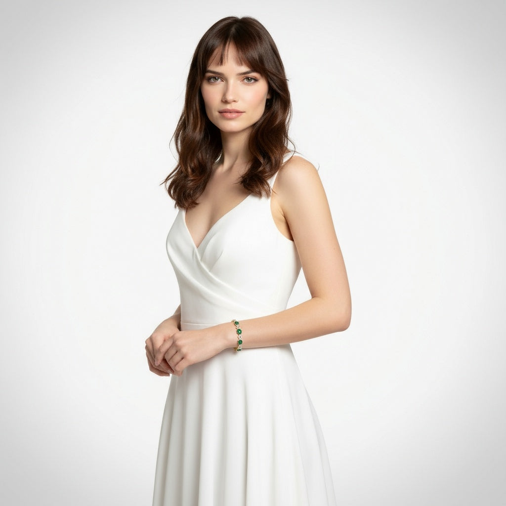 Crystalis H21 — Emerald Link Chain Bracelet