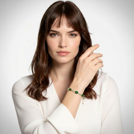 Crystalis H21 — Emerald Link Chain Bracelet