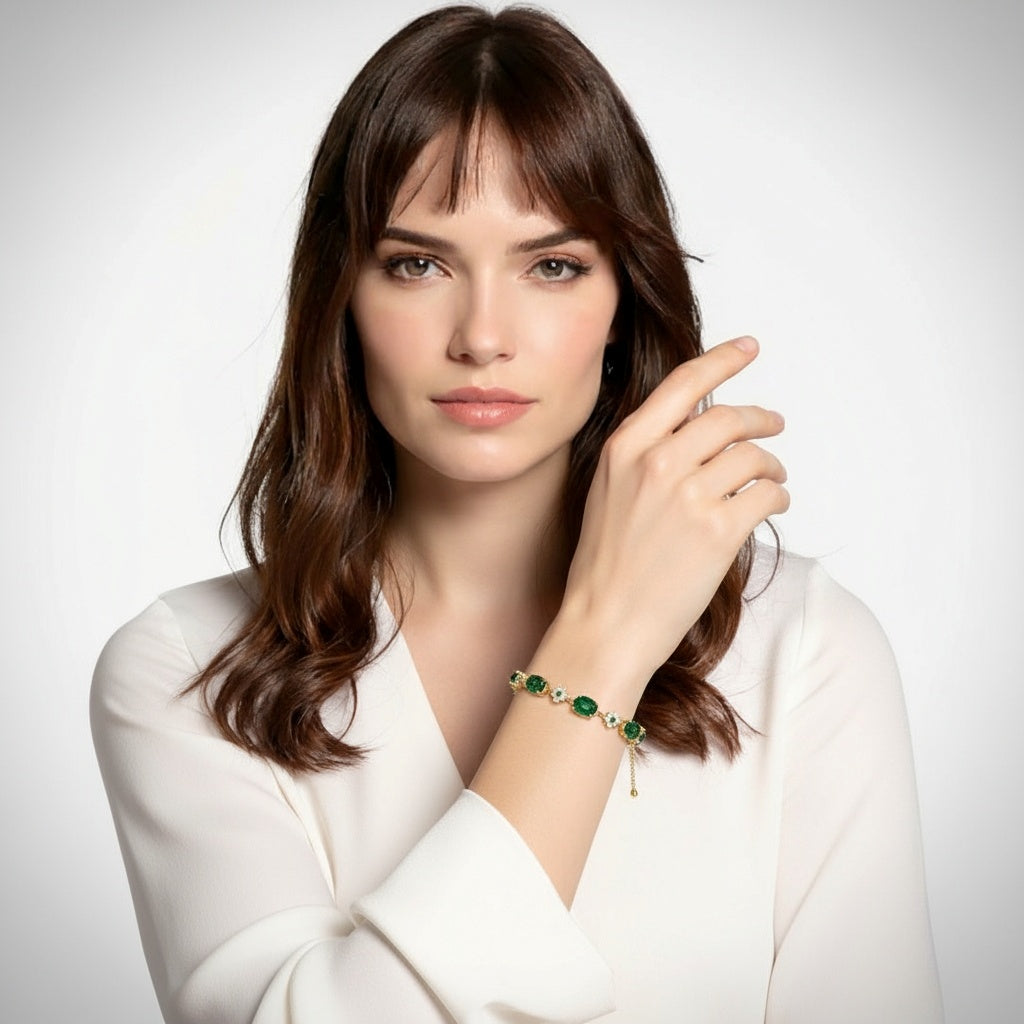 Crystalis H21 — Emerald Link Chain Bracelet