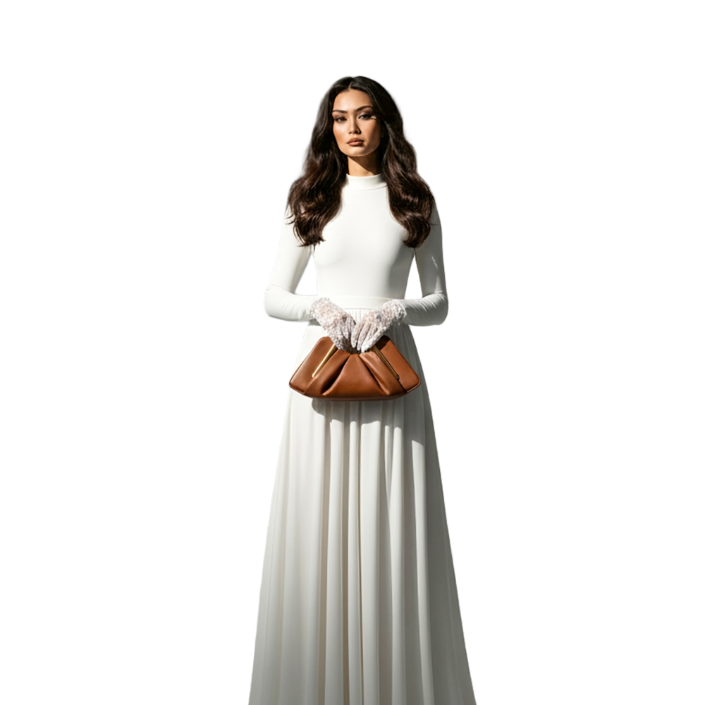 SVA 40 — Clutch de mano con pliegues origami