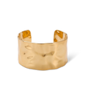 Oria Crest — Wide gold-tone hammered open cuff bracelet