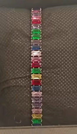 Crystalis B — Pulsera tenis Rainbow Pavé de 18 cm en plata de ley 925 · Imágenes de quienes eligieron el producto · 2 / 12