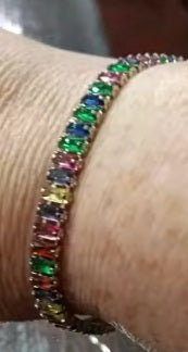 Crystalis B — Pulsera tenis Rainbow Pavé de 18 cm en plata de ley 925 · Imágenes de quienes eligieron el producto · 12 / 12