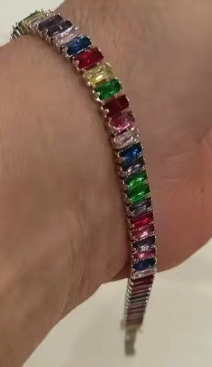 Crystalis B — Pulsera tenis Rainbow Pavé de 18 cm en plata de ley 925 · Imágenes de quienes eligieron el producto · 1 / 12